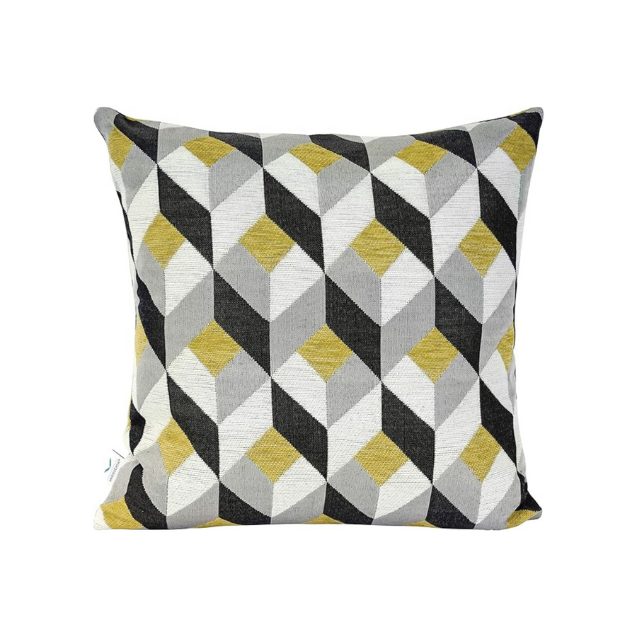18x18 - Yellow, Grey, White, Black Geometric