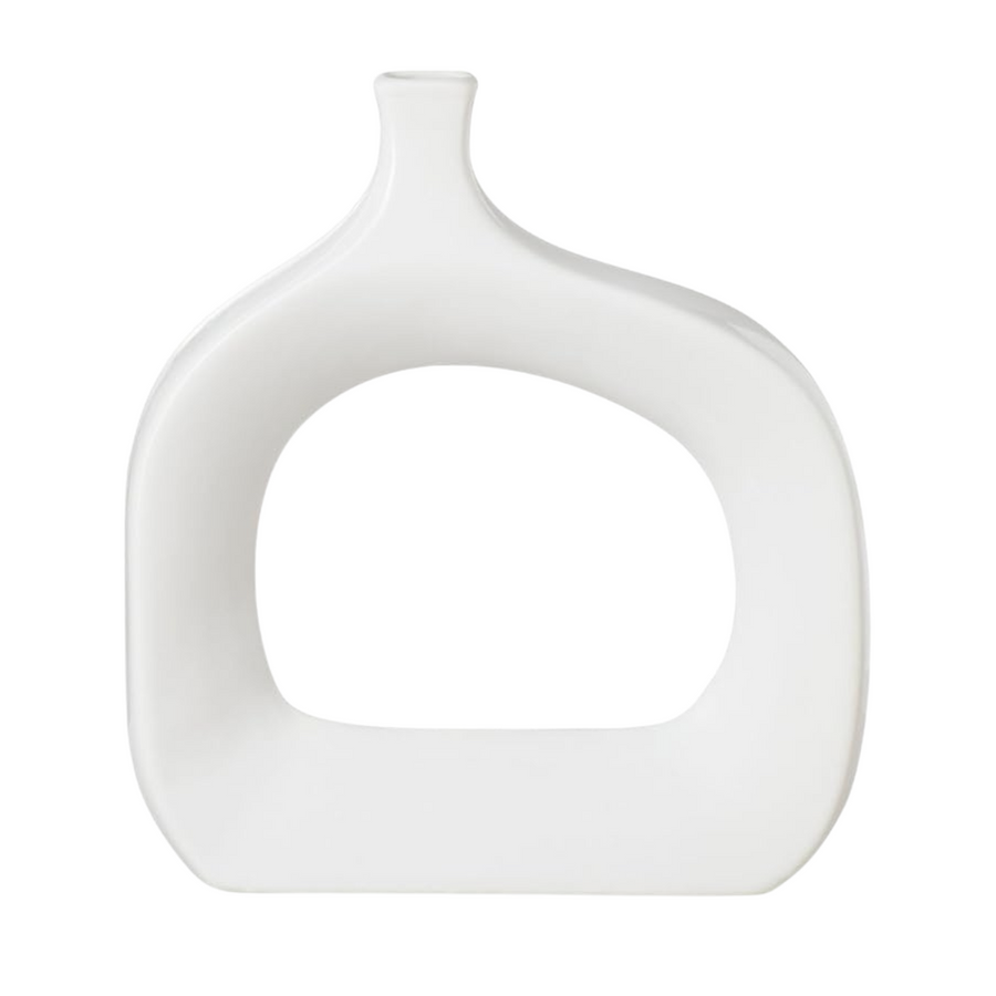 Wide Open White Vase