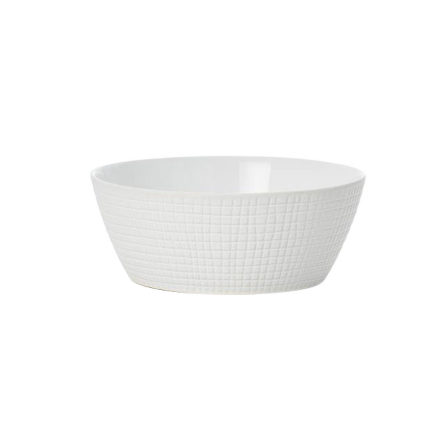 Small Matte White Grid Texture Bowl