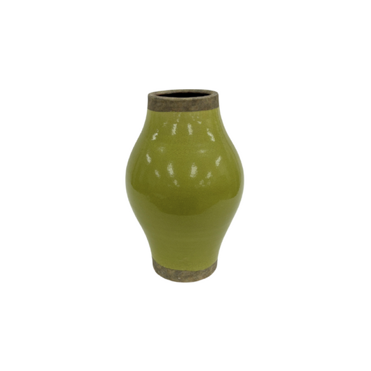 Small Bloated Green Vase