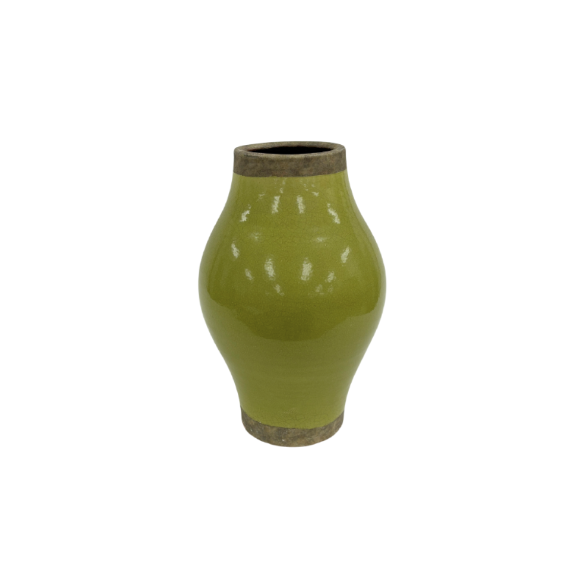 Small Bloated Green Vase