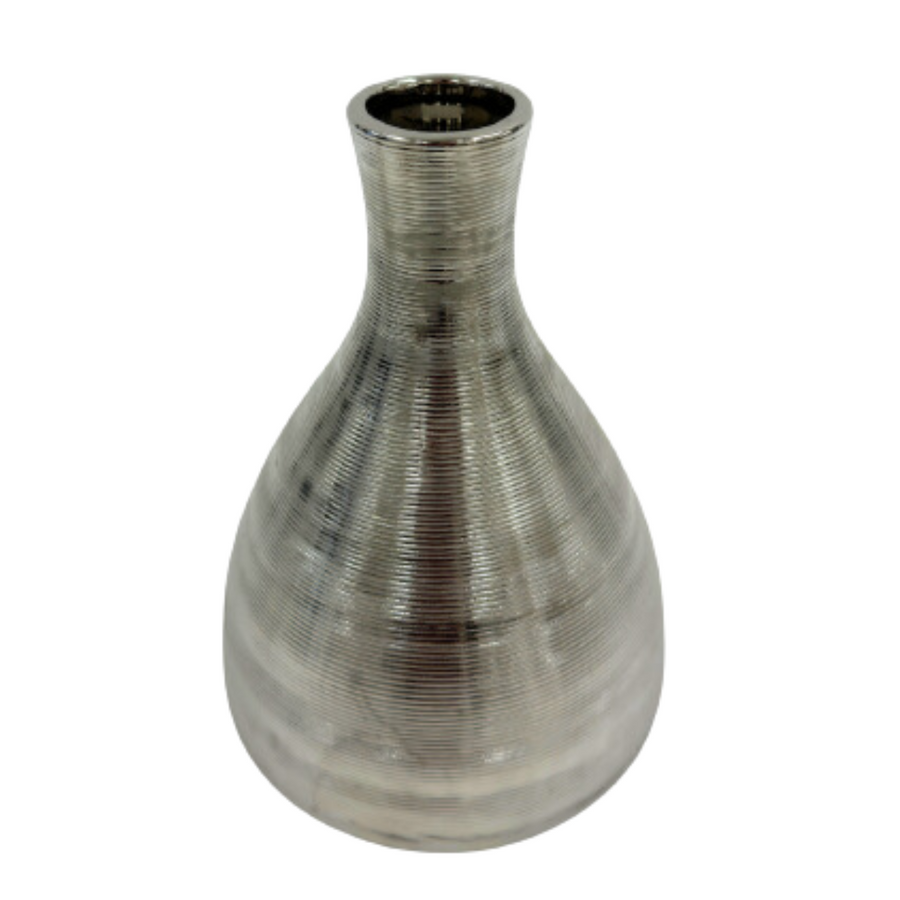 Platinum Etched Silver Vase