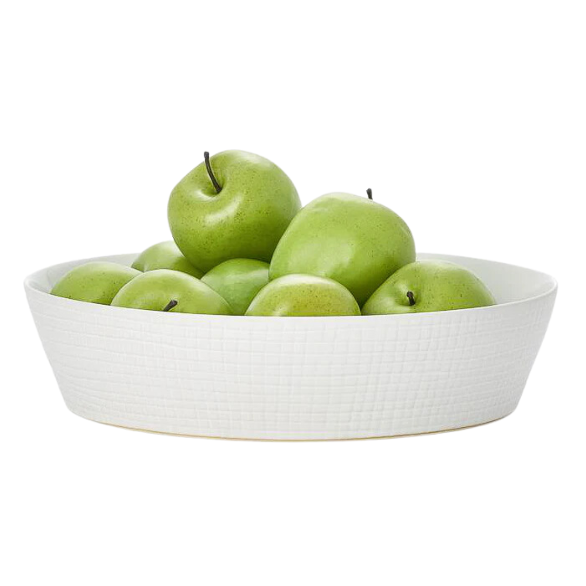 Large Bowl Matte White Grid Texture