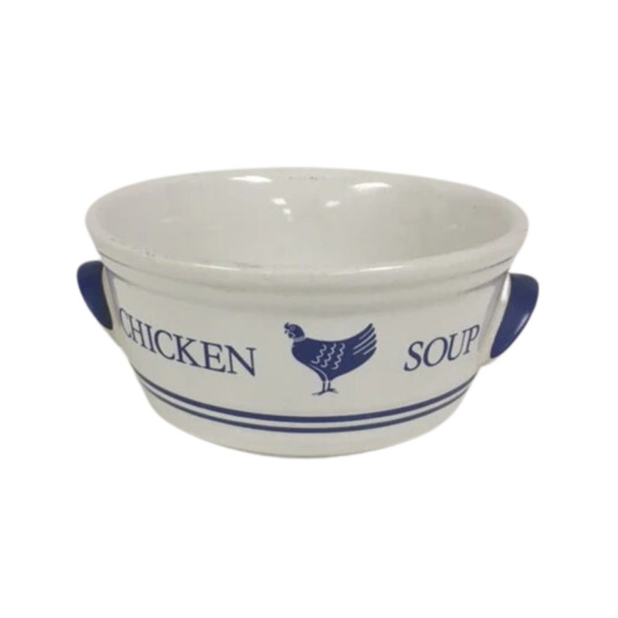 Chick Soup Blue & White Bowl