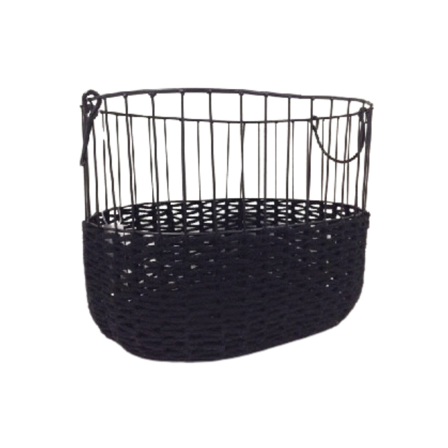 Medium Black Macrame Basket