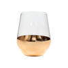 Stemless Glass with Gold Bottom