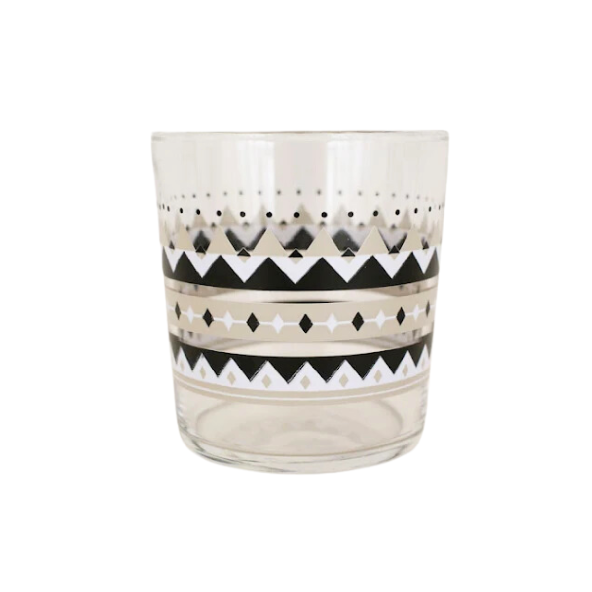 Patterned Glass in Black, Silver, & Taupe