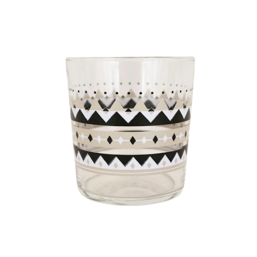 Patterned Glass in Black, Silver, & Taupe