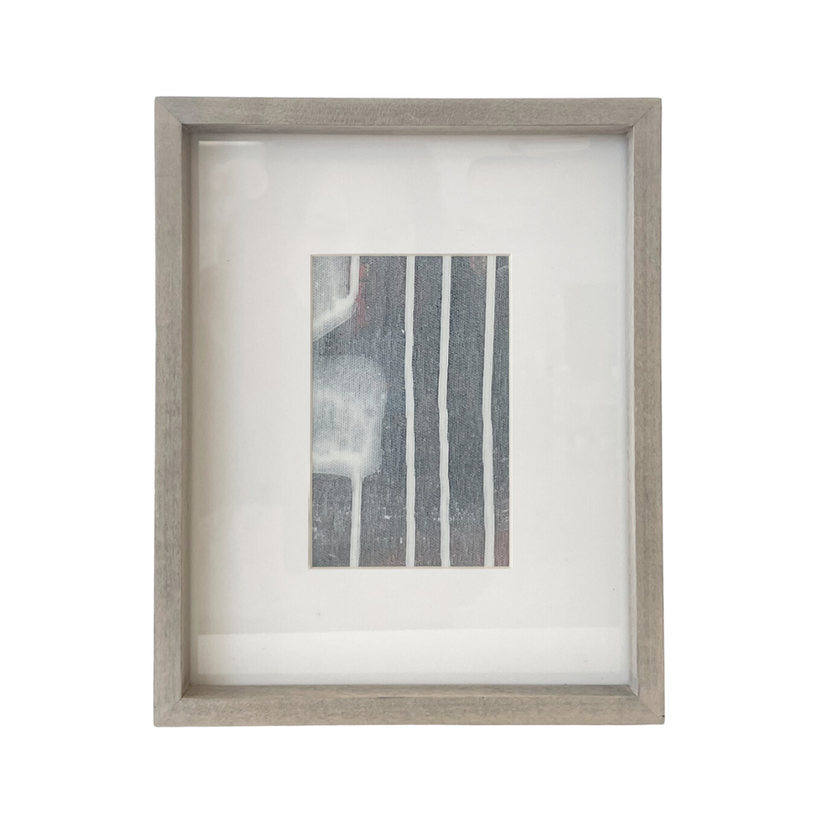 Art - Grey & White Abstract Lines w/ Light Grey Frame - Small - CLEARED 8" X 11"