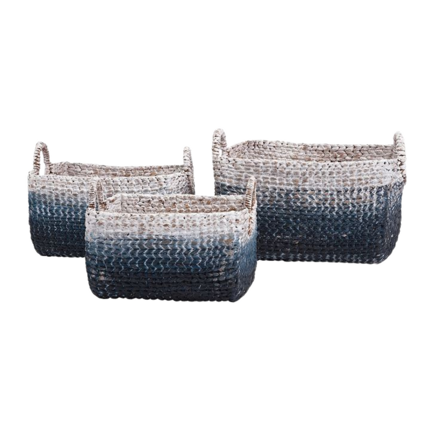 Large Blue & White Fade Basket