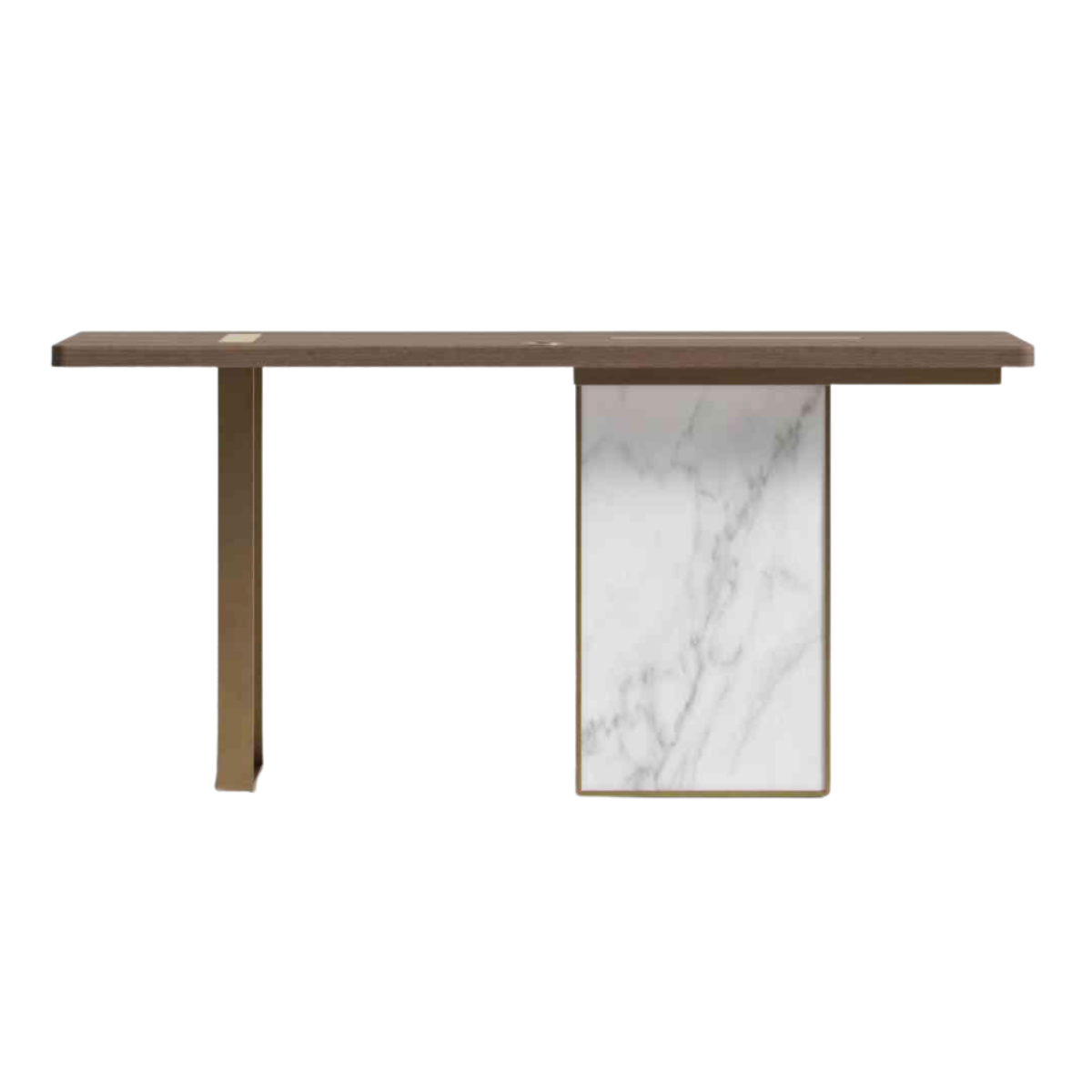 Augustus Calacatta Desk With  Walnut Top 63¨