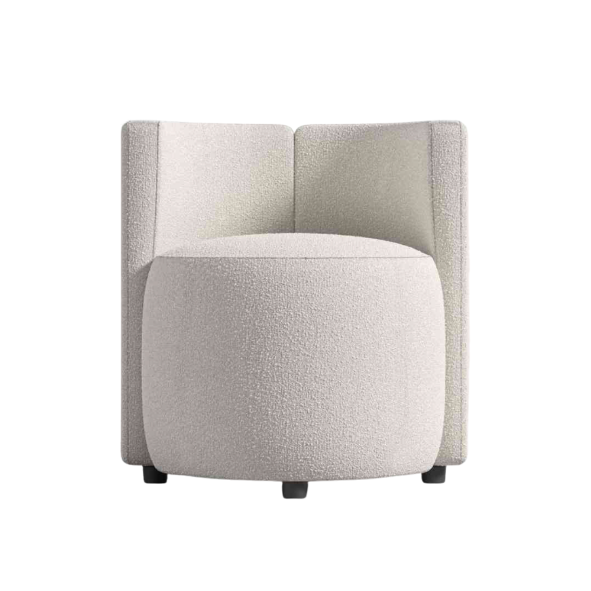 Round Nova Pearl Boucle Accent Chair
