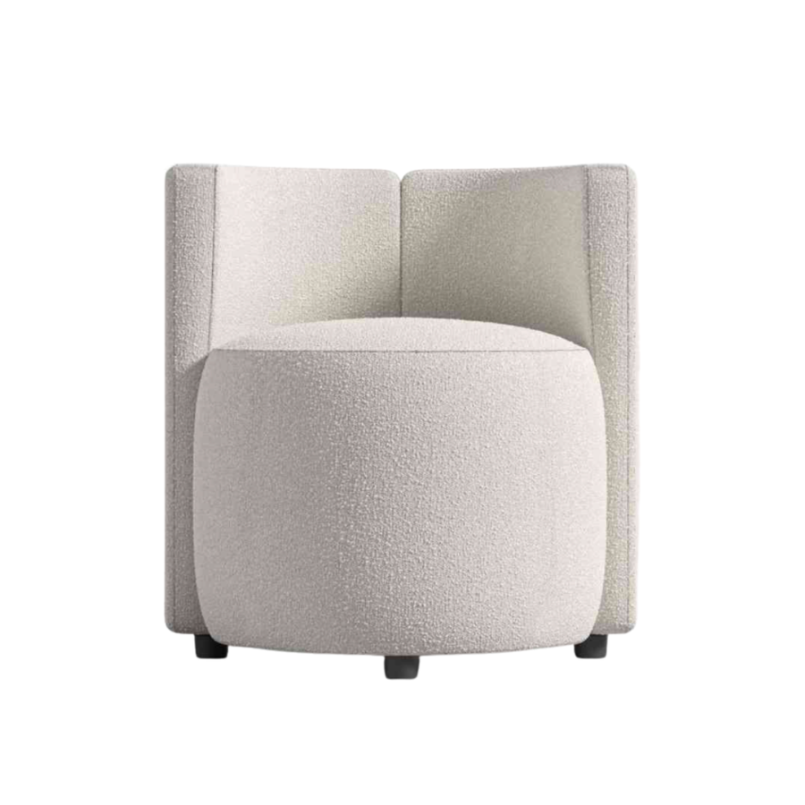 Round Nova Pearl Boucle Accent Chair