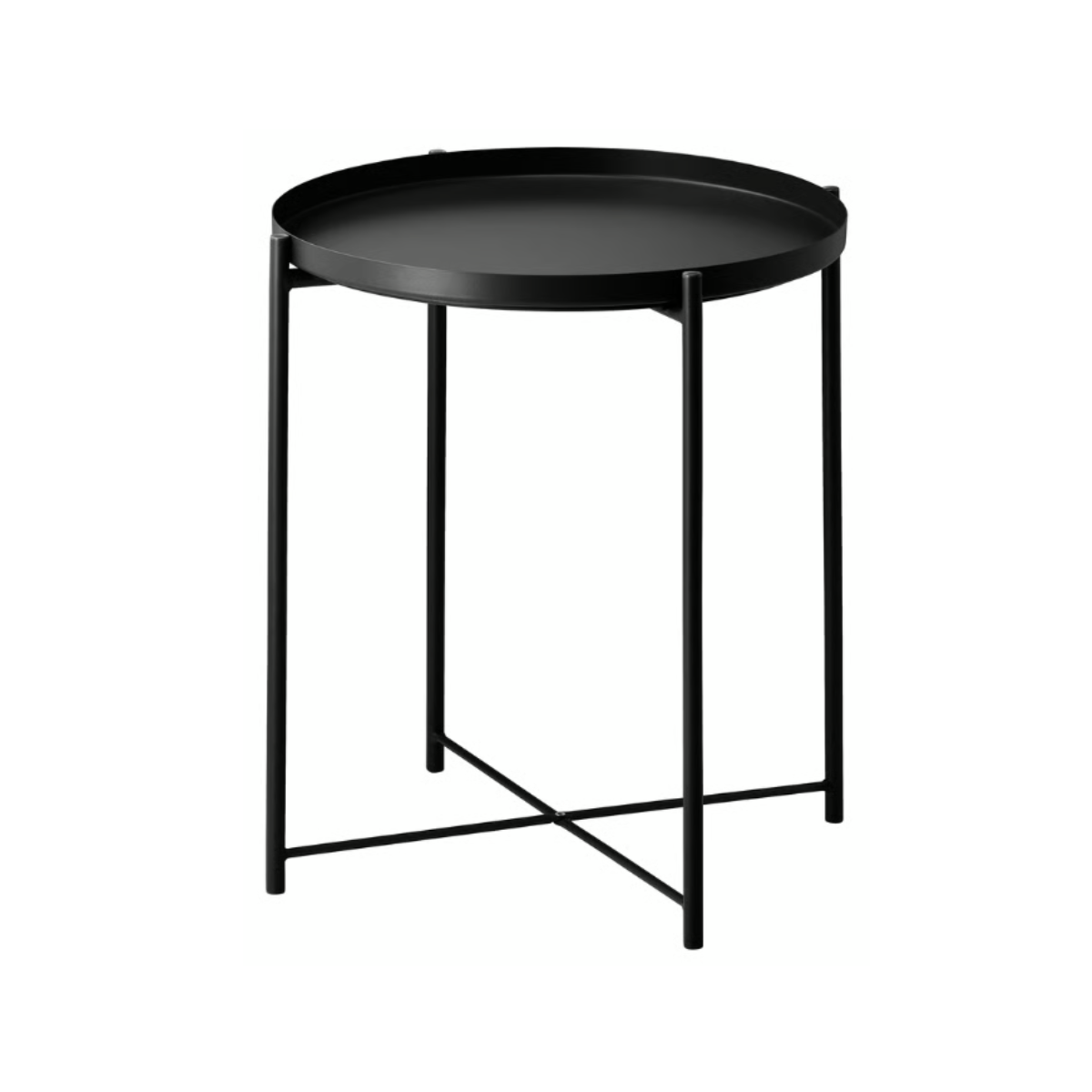 Gladom Black Round Metal Side Table