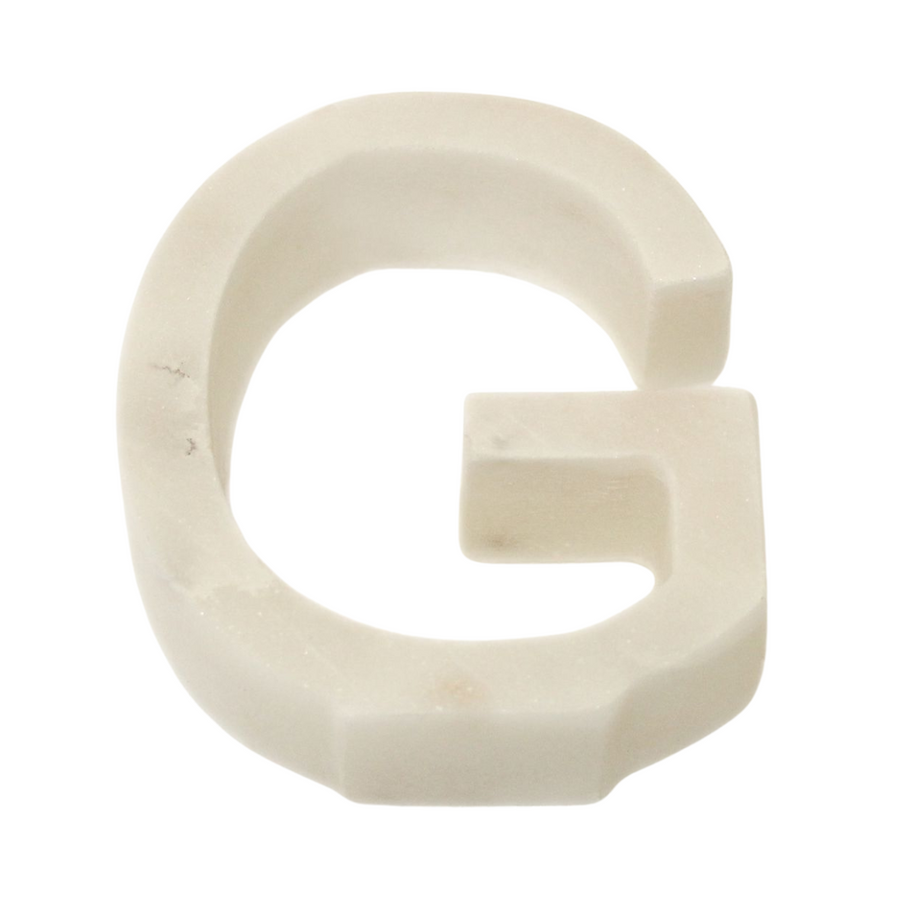 Letter G White Marble