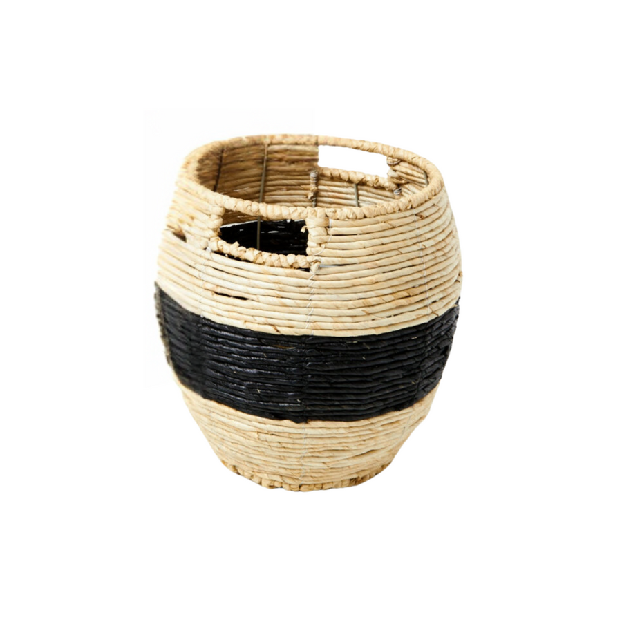 Small Woven Black Stripe Basket