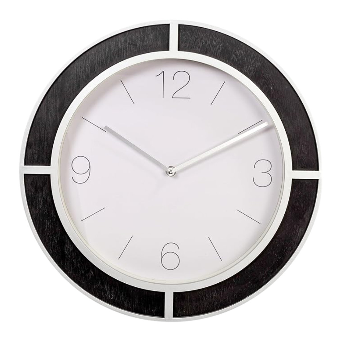 Black & Silver Rim Clock