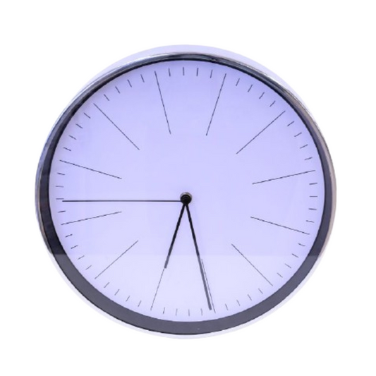 Silver Round Clock