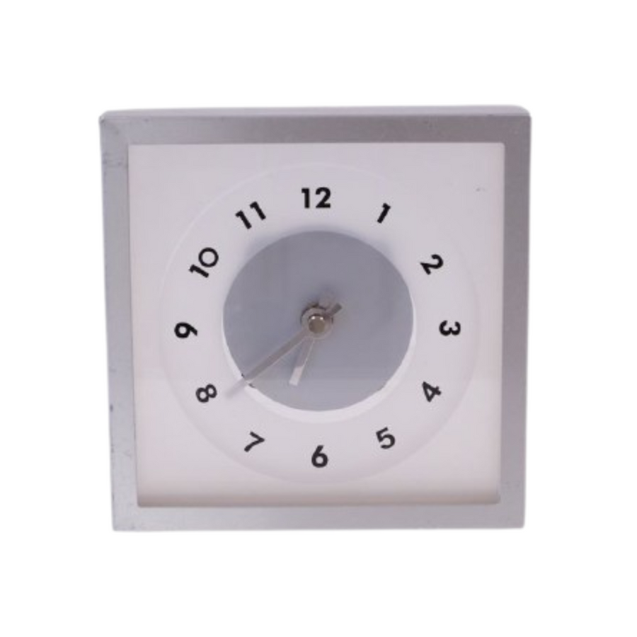 Square Desk Silver Clock