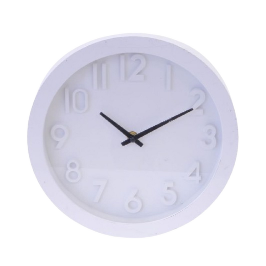 White w/ Black Hands Clock