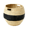 Large Woven Black Stripe Basket