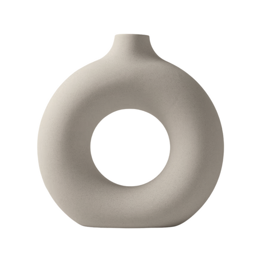 Large Grey Donut Vase