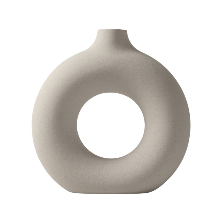 Large Grey Donut Vase