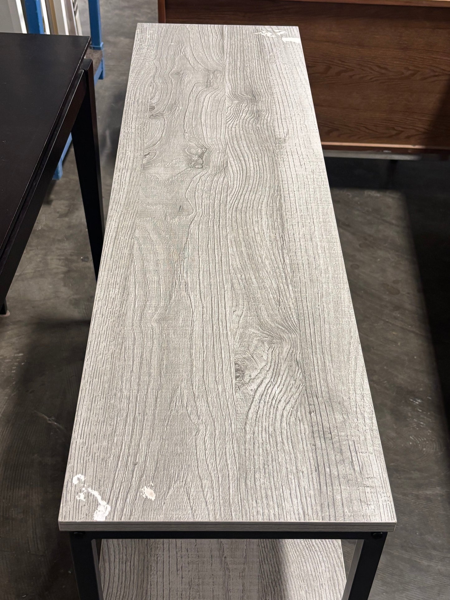 Console - Grey Wash Wood w/ Black Frame