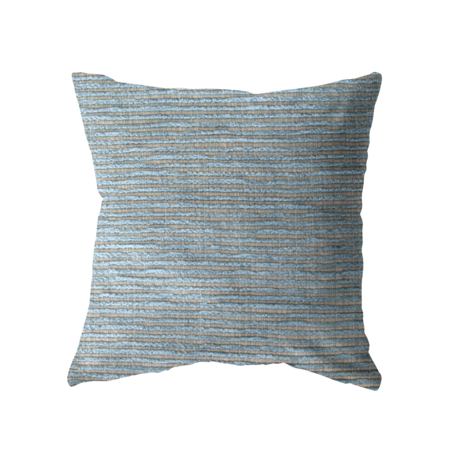 18x18 - Beige & Blue Textured Stripes