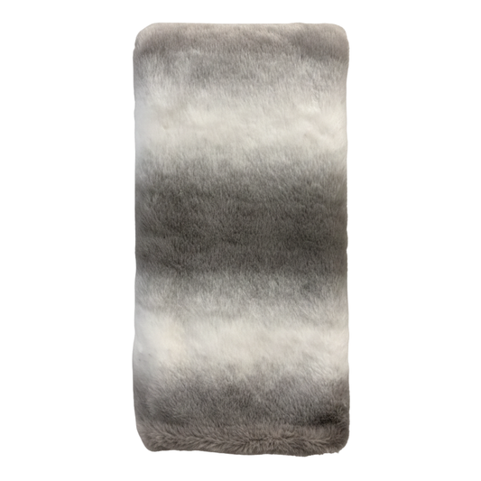 Faux Fur Grey & White Fade Stripe