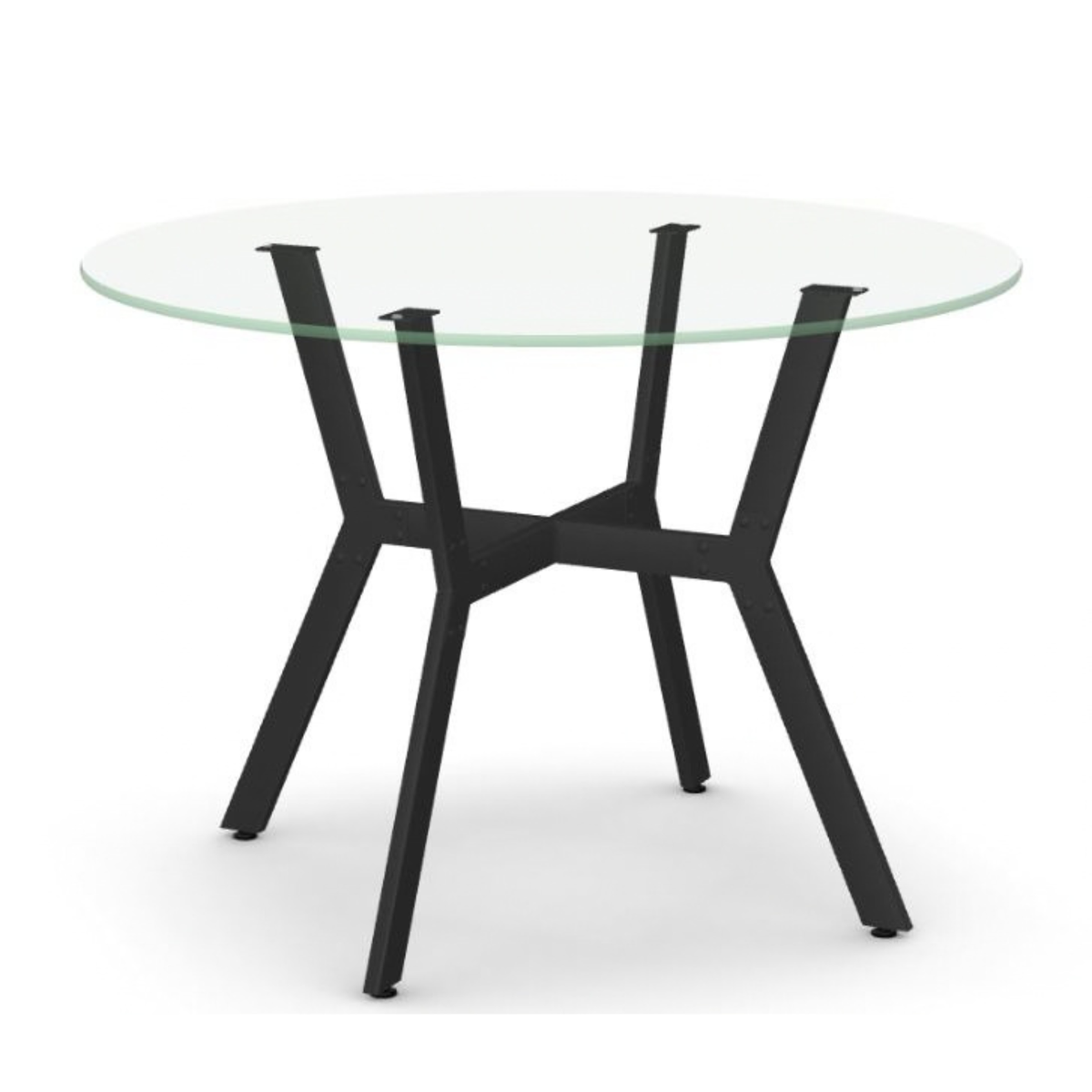 Table - Dining Norcross Black Metal Table Base with Glass Top