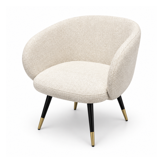 Chair - Dining Grey Fabric Swivel with Black & Gold Metal Legs