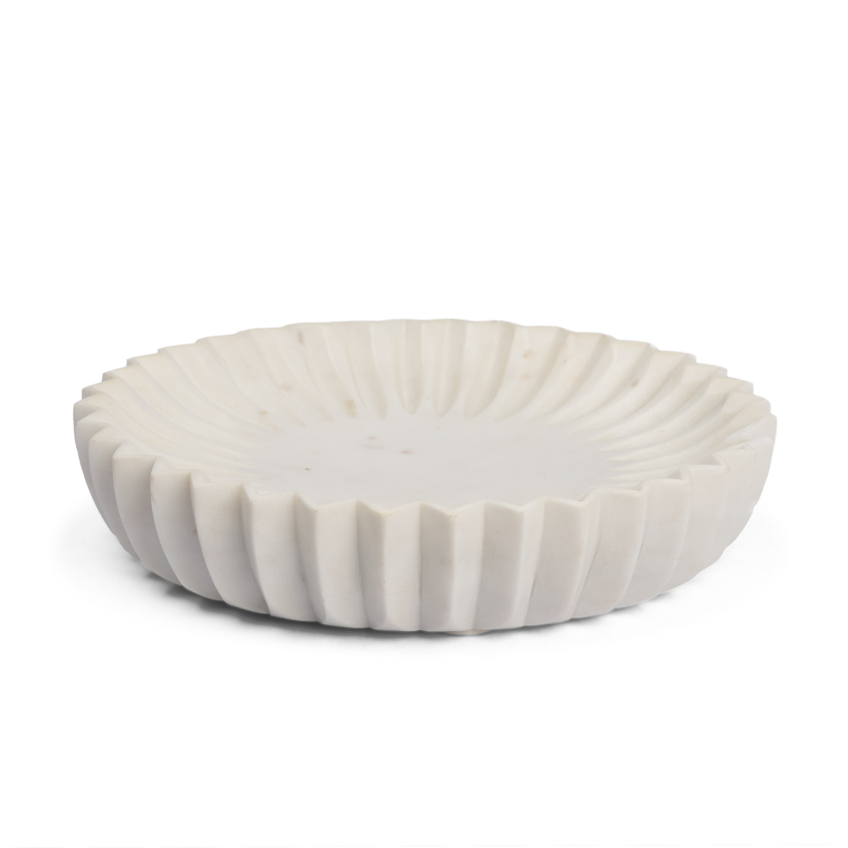Bowl - Fiora White Marble Scalloped Mercana