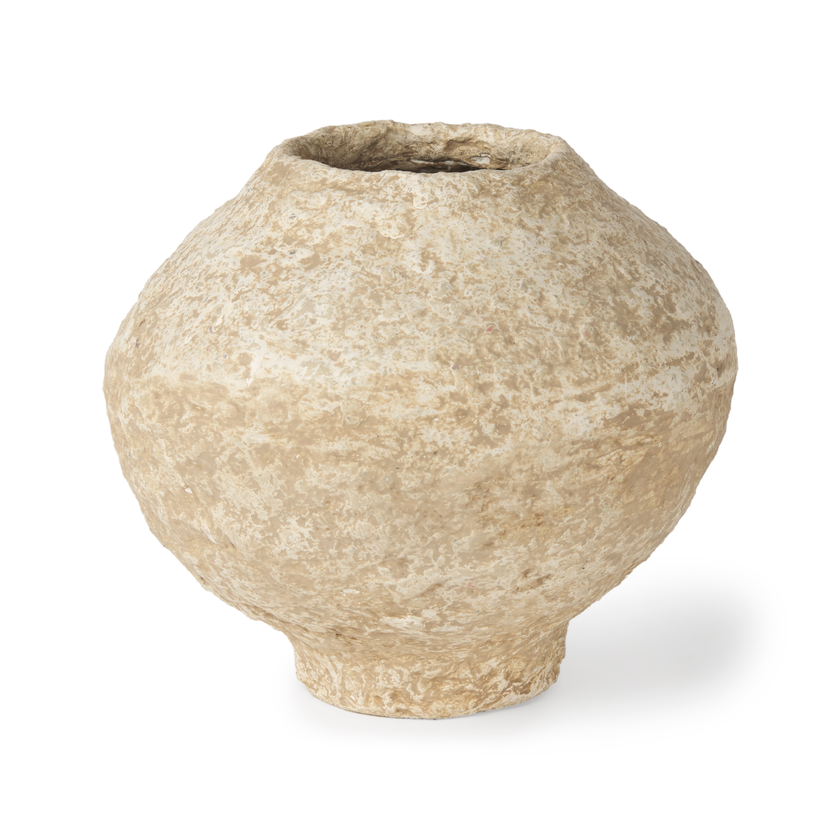 Vase - Ritu Beige Paper Mache Pot Mercana