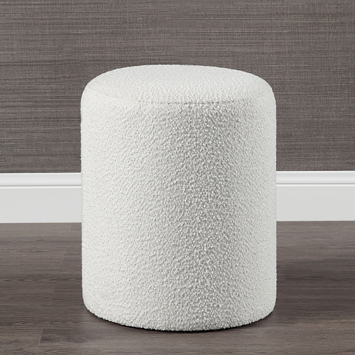 Corbin Marshmallow Ivory Boucle Ottoman
