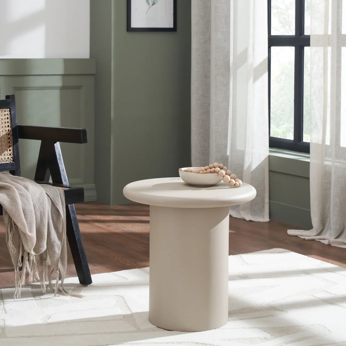 Riya Round Ivory Side Table