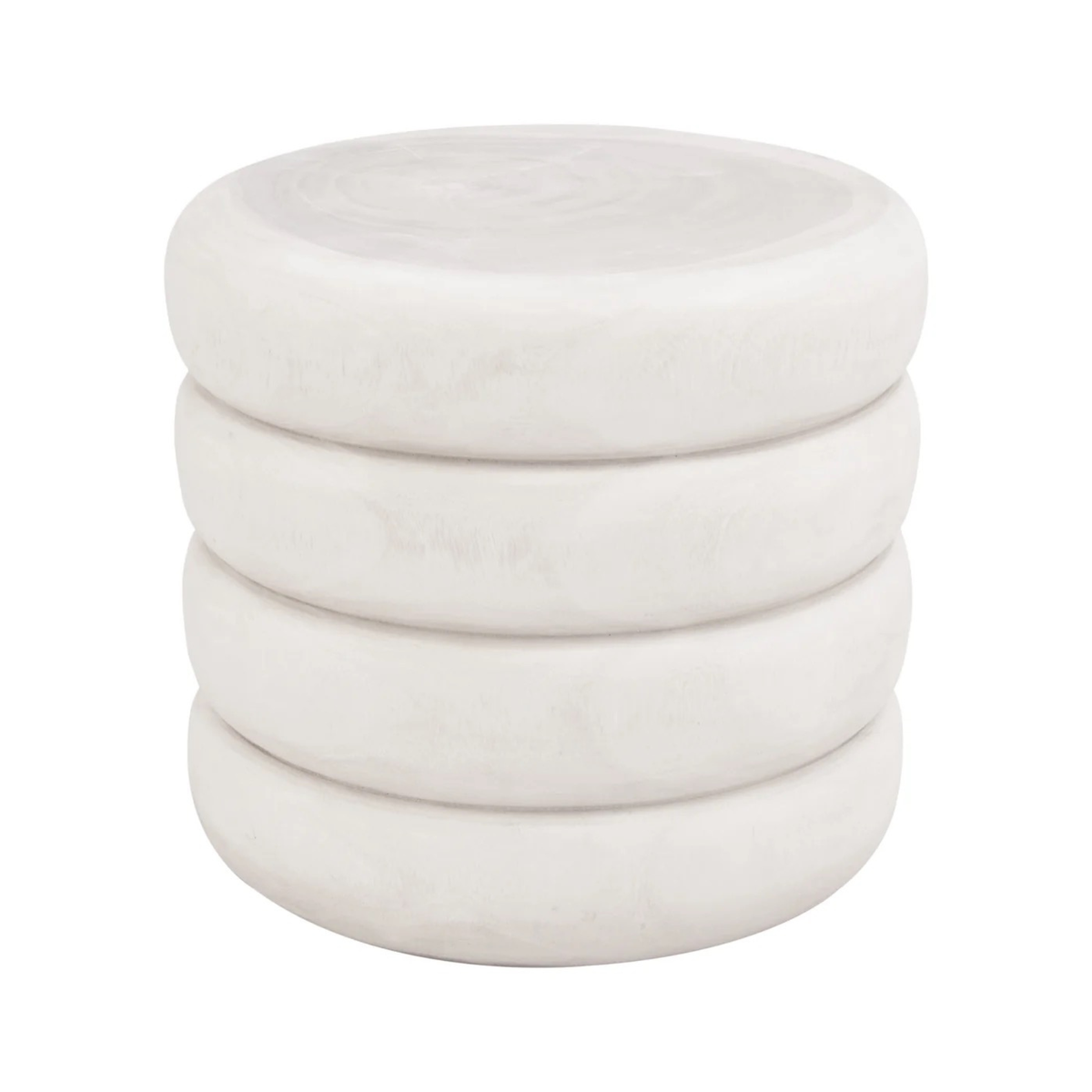 Tengal White Wood Side Table