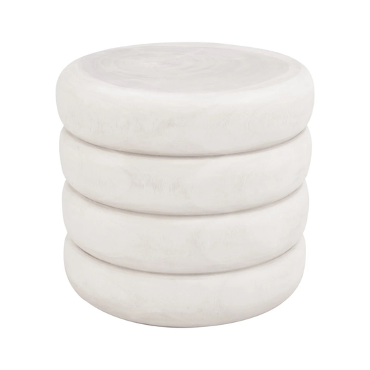 Tengal White Wood Side Table