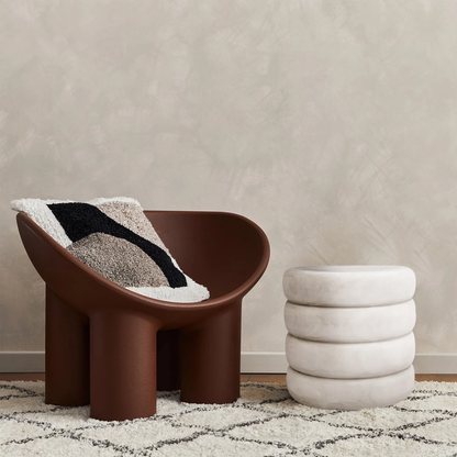 Tengal White Wood Side Table