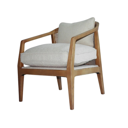 Rosa Club Sand Boucle with Ash Wood Frame Accent Chair