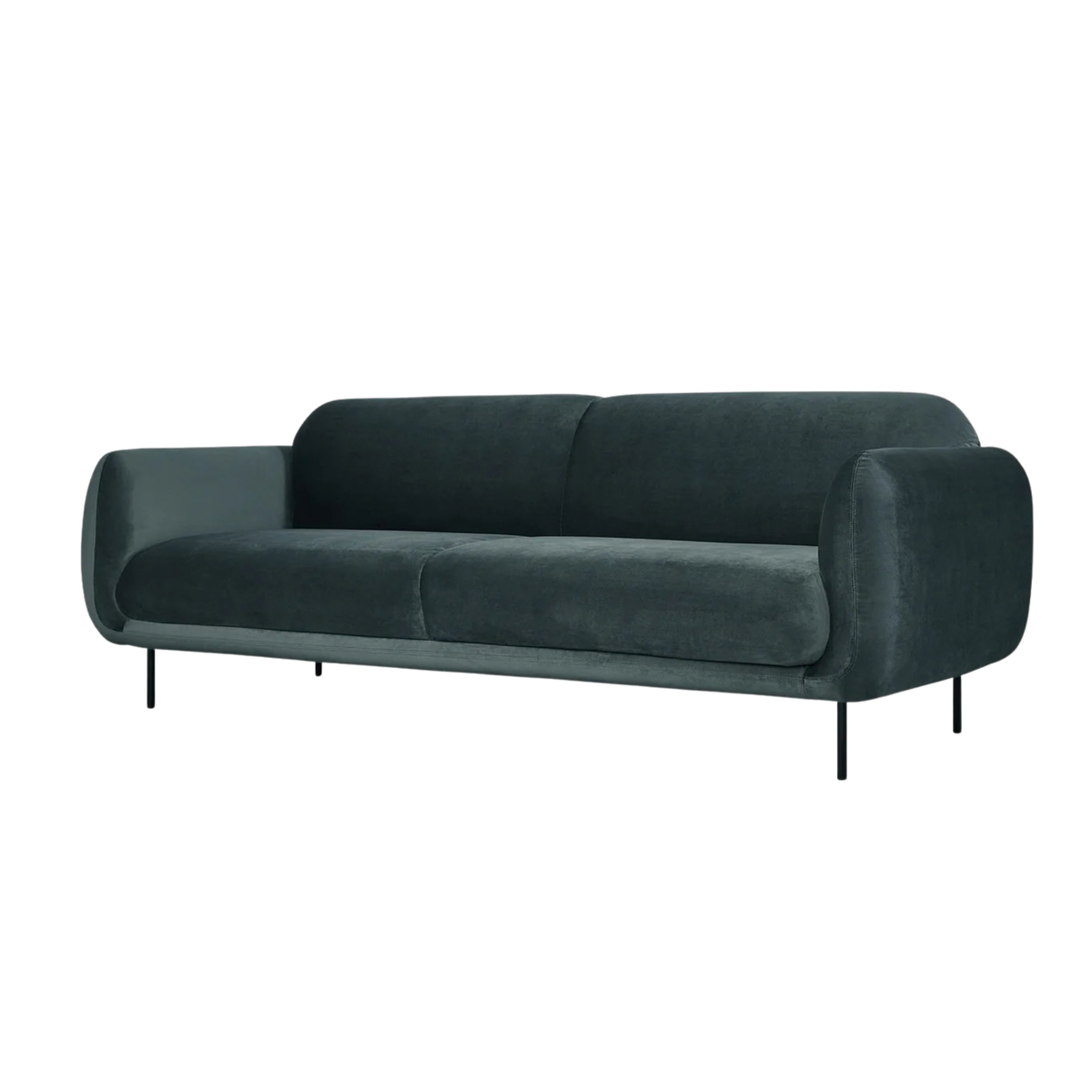 Nord Plush Casella Slate Sofa 86"