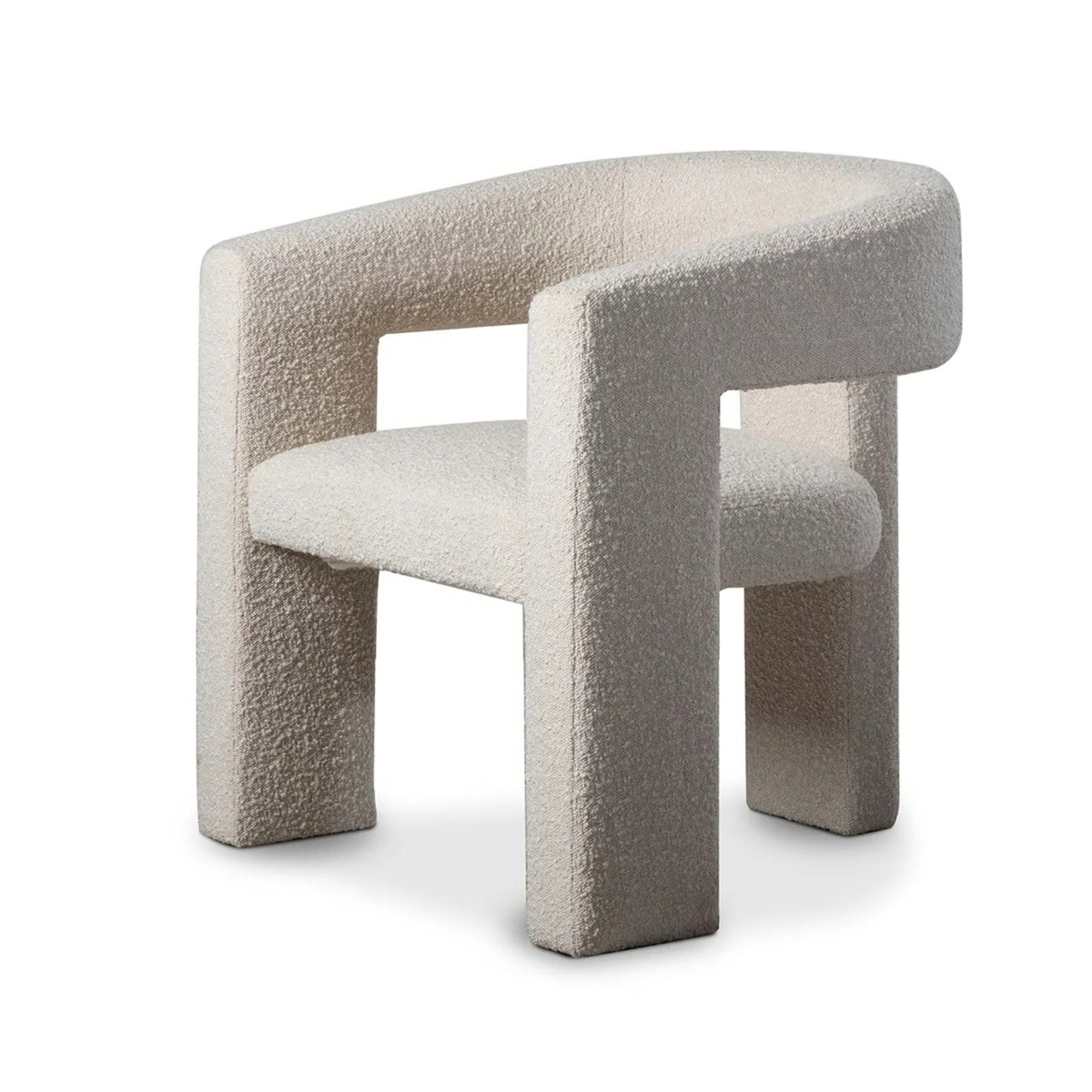 Elo White Boucle Accent Chair