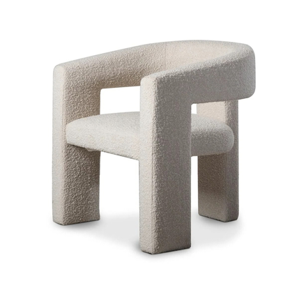 Elo White Boucle Accent Chair