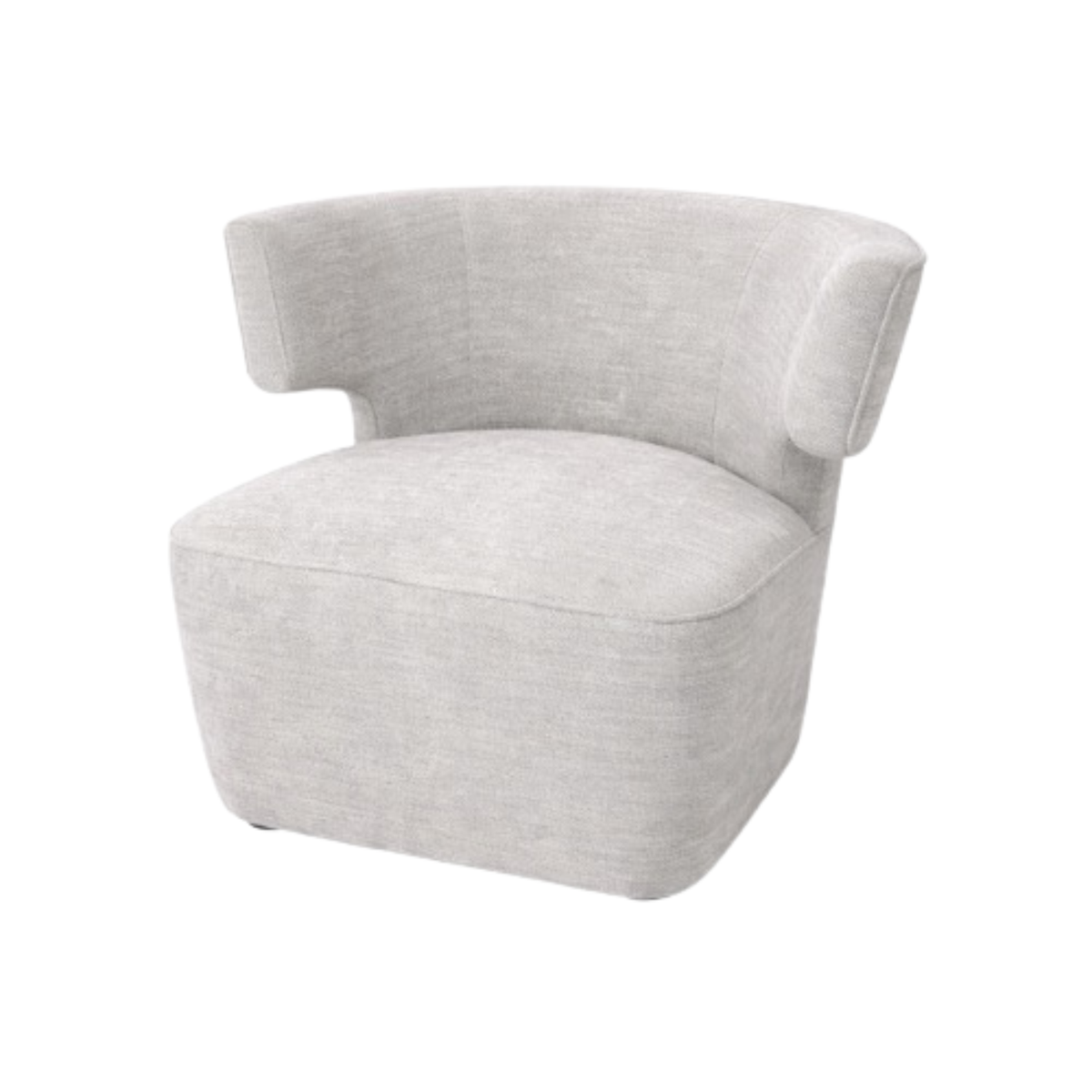 Light Grey Swivel Tweed Fabric Accent Chair