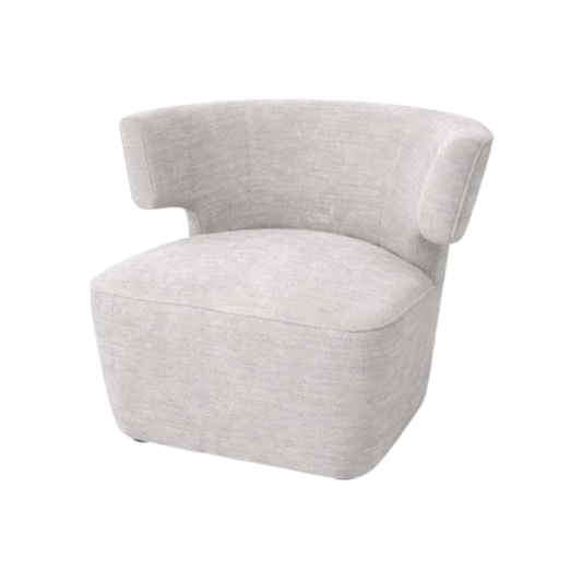 Light Grey Swivel Tweed Fabric Accent Chair
