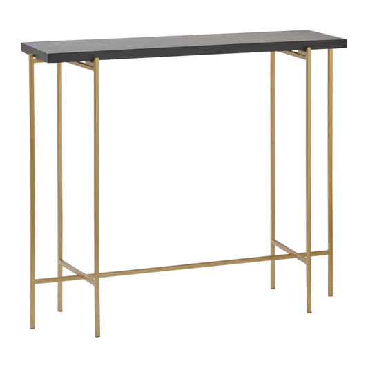 Farrah Mango Wood Console with Gold Finish