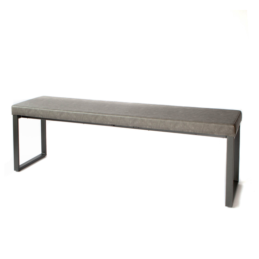 Taupe Metal Legs Long Bench 60"
