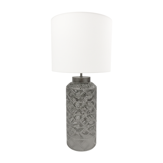 Brushed Steel Moroccan Table Lamp