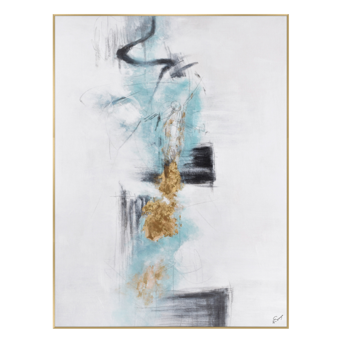 Aquaria White with Blue & Gold CLEARED Art // Section 200
