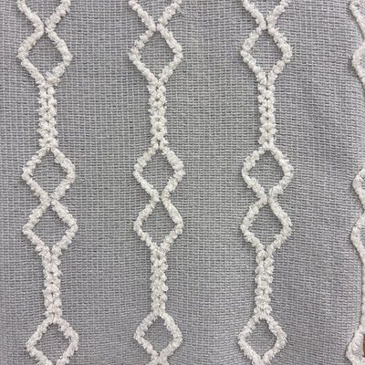 Light Grey & White Diamonds Knitted Throw